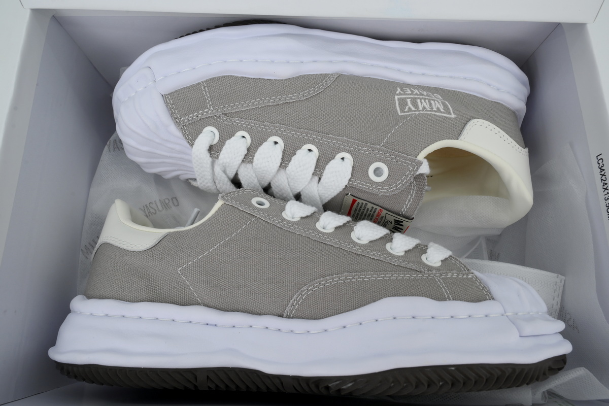 Maison Mihara Yasuhiro Blakey OG Sole Canvas Low Grey White   A06FW702-GRY