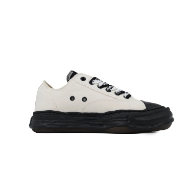 Maison Mihara Yasuhiro Peterson OG Sole Canvas Low Natural Black Mono Houndstooth Laces   A01FW702-HND 02