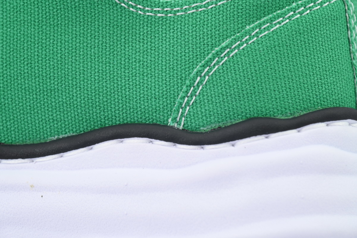 Maison Mihara Yasuhiro Peterson OG Sole Canvas Low Grass Green White Black Piping   A01FW702-GRN