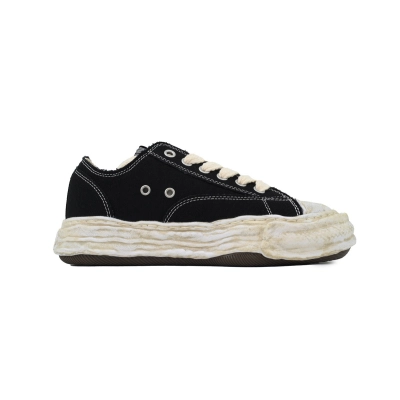Maison Mihara Yasuhiro Peterson OG Sole Canvas Low Black Overdyed Mud Aged   A01FW716-BLK 02