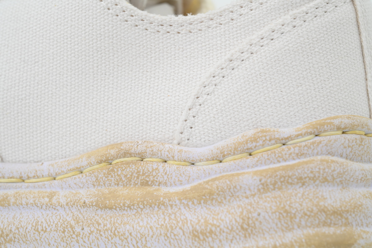 Maison Mihara Yasuhiro Baker OG Sole Canvas Low White Overdyed Mud Aged   A02FW716-WHT