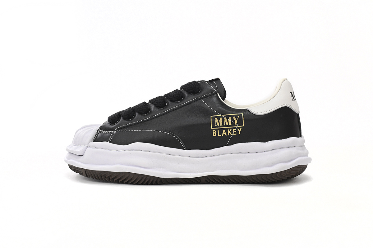Maison Mihara Yasuhiro Blakey OG Sole Leather Low Black White White Sole   A08FW706-BLK
