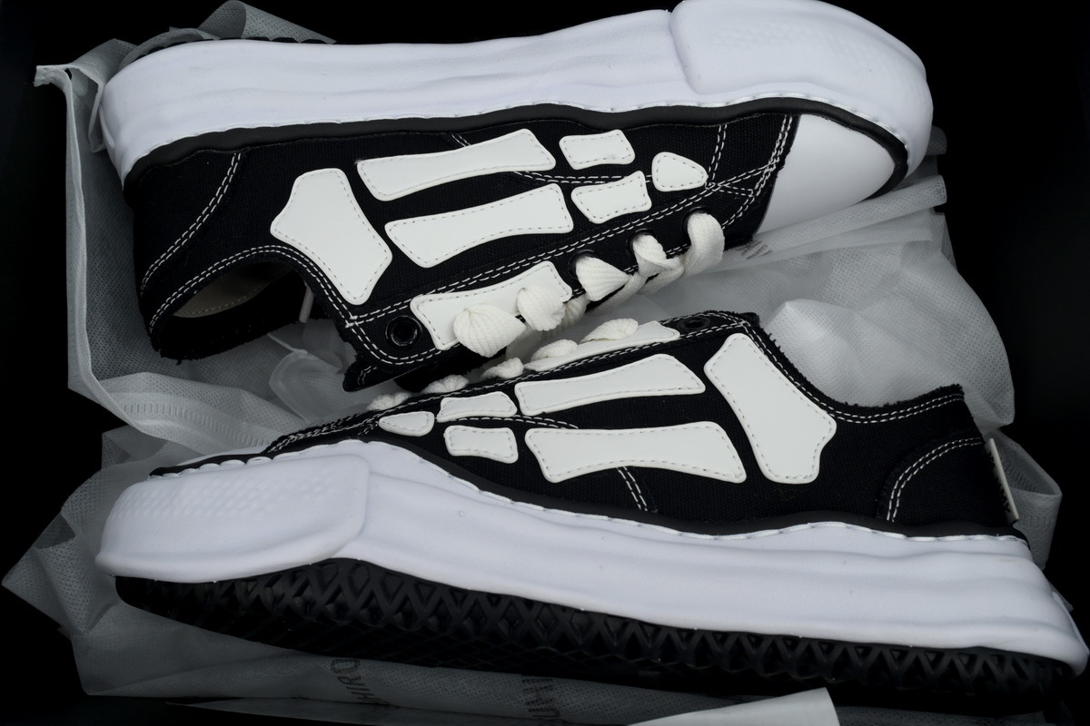 Maison Mihara Yasuhiro x Amiri Peterson OG Sole Canvas Low Black White Impact Bone