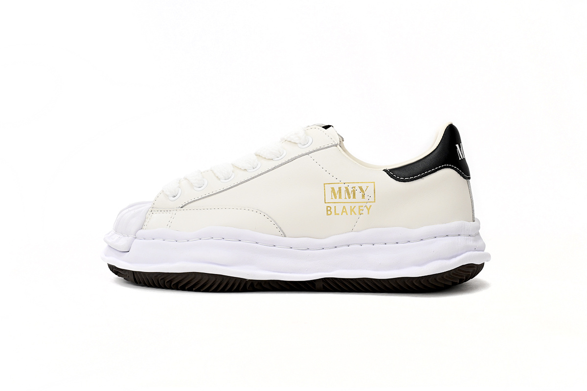 Maison Mihara Yasuhiro Blakey OG Sole Leather Low White White Sole Black Heel  A08FW703-WHT