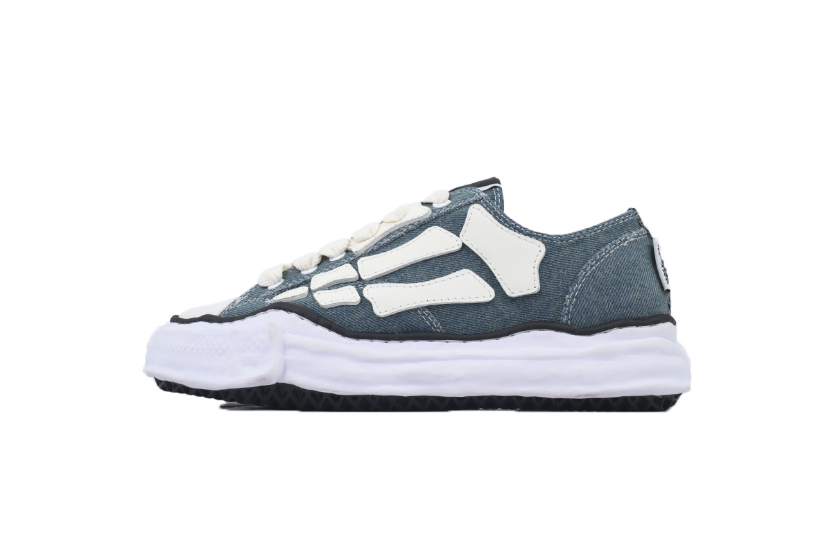 Maison Mihara Yasuhiro x Amiri Peterson OG Sole Canvas Low Overdyed Wash Blue White Impact Bone