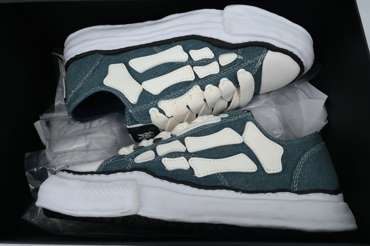 Maison Mihara Yasuhiro x Amiri Peterson OG Sole Canvas Low Overdyed Wash Blue White Impact Bone