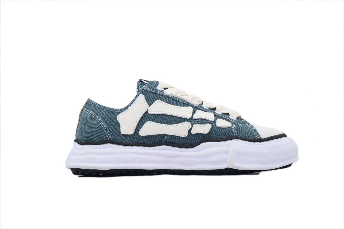 Maison Mihara Yasuhiro x Amiri Peterson OG Sole Canvas Low Overdyed Wash Blue White Impact Bone