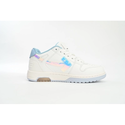 Off-White "Out Of Office" (OOO) Low Tops White Iridescent Sky Blue OMIA189S 21LEA0030 0180 02
