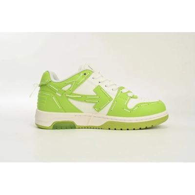 Off-White "Out Of Office" (OOO) Low Tops White Lime Green Stitched OMIA189S 23LEA111 1111 02