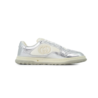 Gucci MAC80 Gucci MAC80 Metallic Silver Distressed Sneaker 749896 AAB79 9149 02