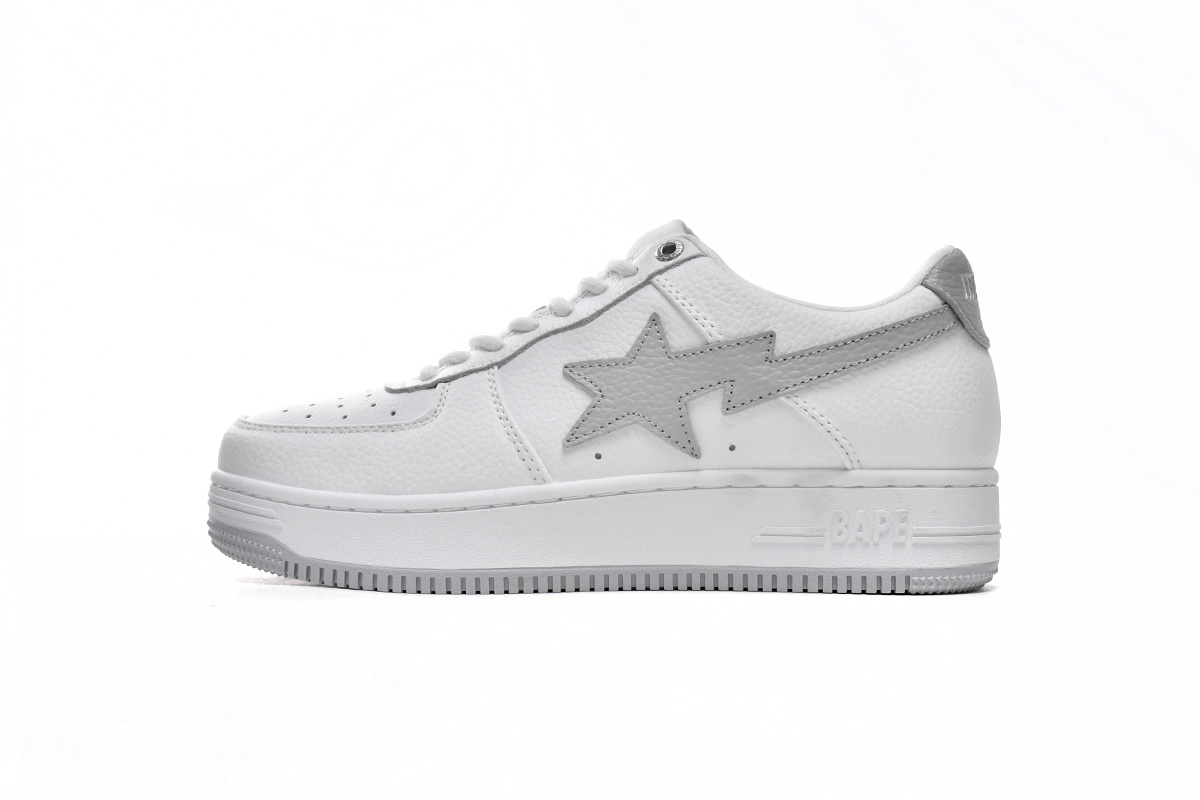 A BATHING APE BAPE STA Low 'White Grey' (1H73-191-921)