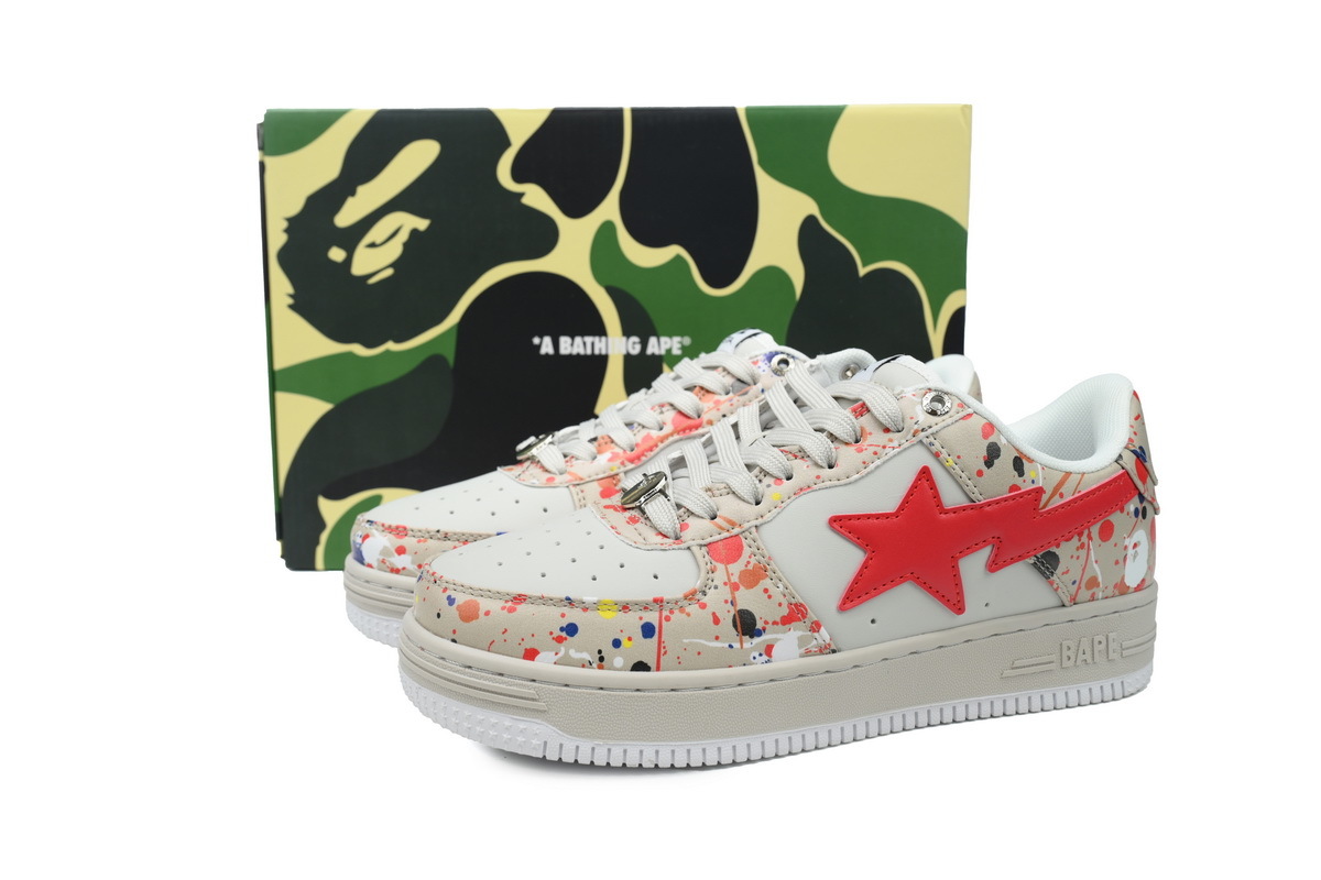 A BATHING APE BAPE STA OS 'Paint Splatter Red' 1I20-191-009