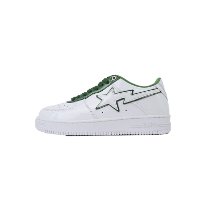 A BATHING APE BAPE STA OS “White Green Patent” 1J30-191-017 01