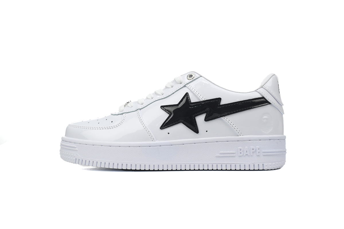 A BATHING APE BAPE STA OS 'White Black Patent' 191 302M