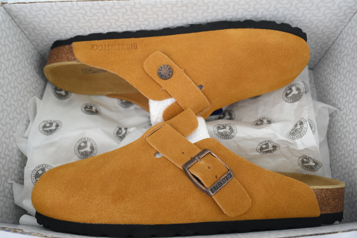 Birkenstock Boston SFB Suede Clogs - Ochre 1022511