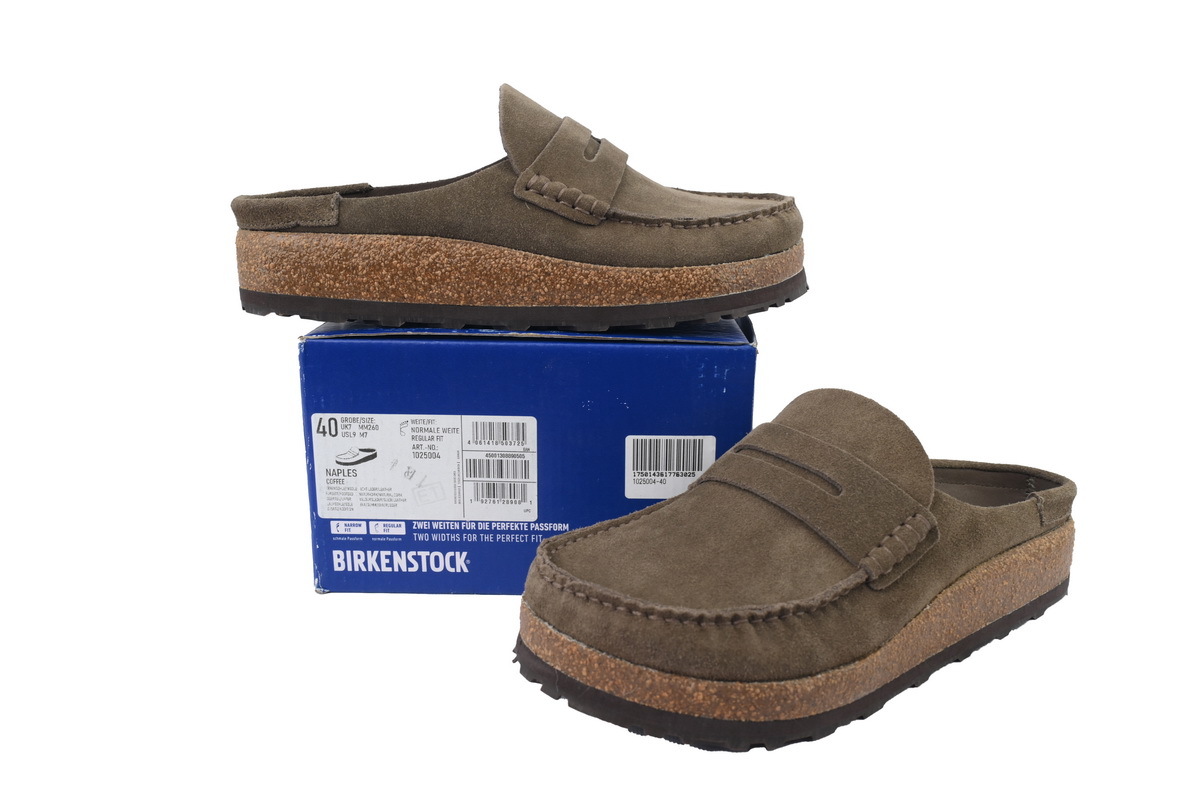 Birkenstock Naples Suede Leather Loafers - Taupe 1025003