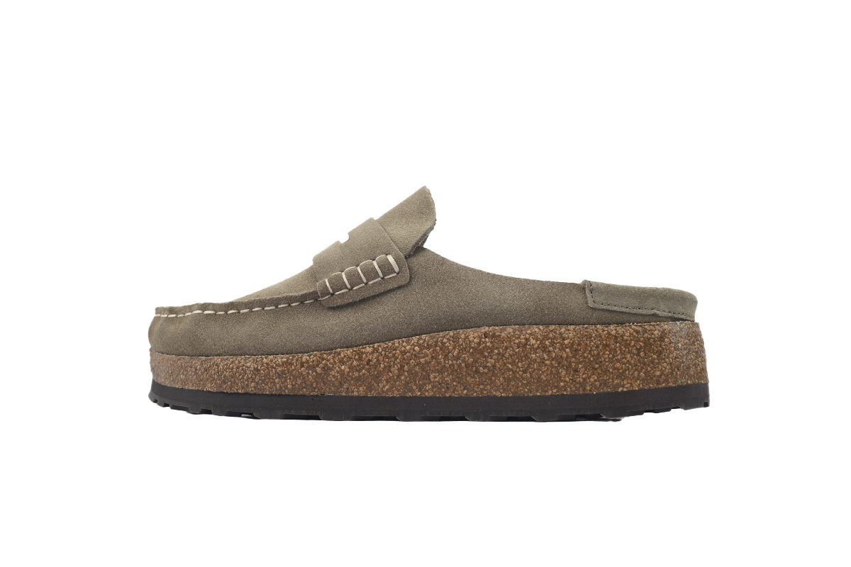 Birkenstock Naples Suede Leather Loafers - Khaki 1026040