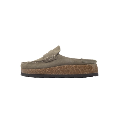 Birkenstock Naples Suede Leather Loafers - Khaki 1026040 01