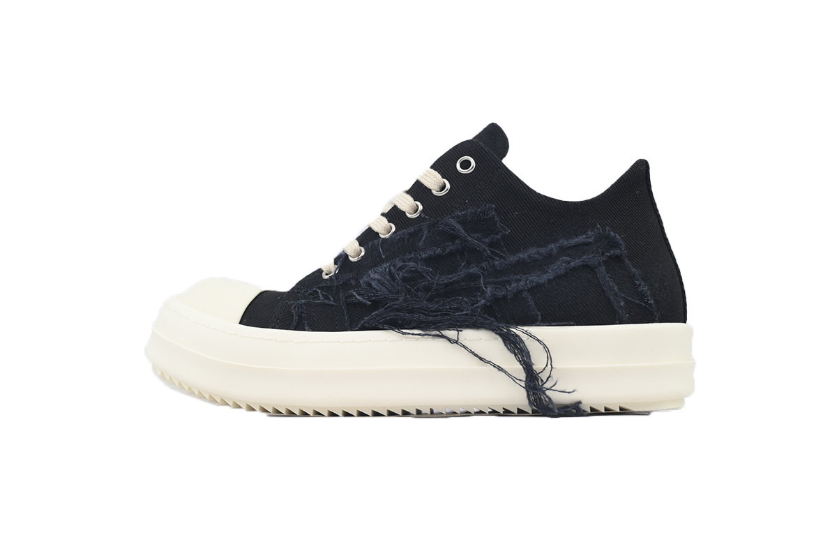 Rick Owens DRKSHDW Slashed Frayed Canvas Sneakers