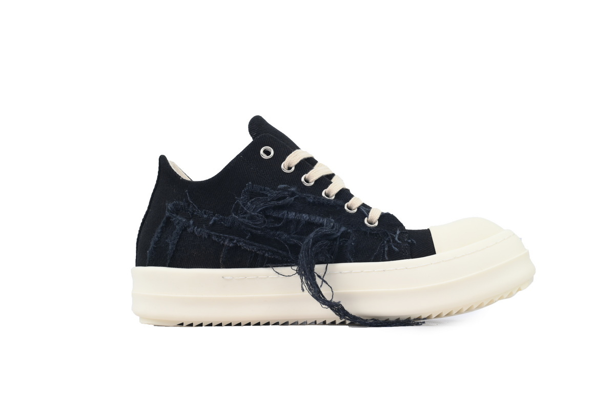 Rick Owens DRKSHDW Slashed Frayed Canvas Sneakers