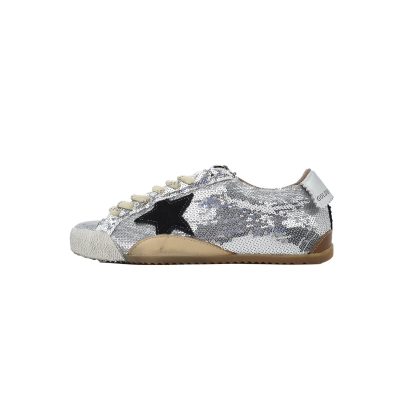Golden Goose True Star Silver Glitter Shoes 01