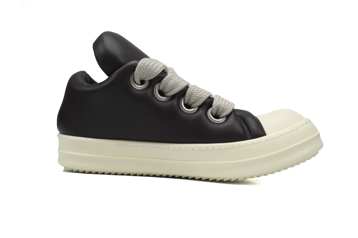 Rick-Owens Jumbo Laced Low Sneakers black white
