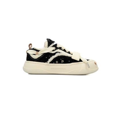 Smilerepublic Sequin Tweed Low-Top Sneakers - Obsidian Black 02