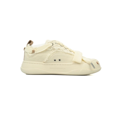 Smilerepublic Monochromatic Canvas Low-Top Sneakers - Off-White 02