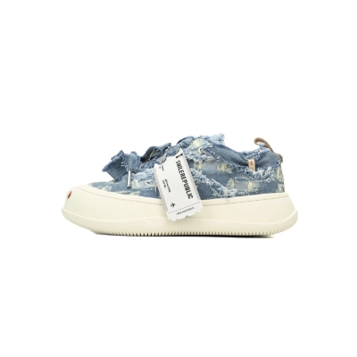 Smilerepublic Bouclé Tweed Low-Top Sneakers - Muted Blue/Cream 01