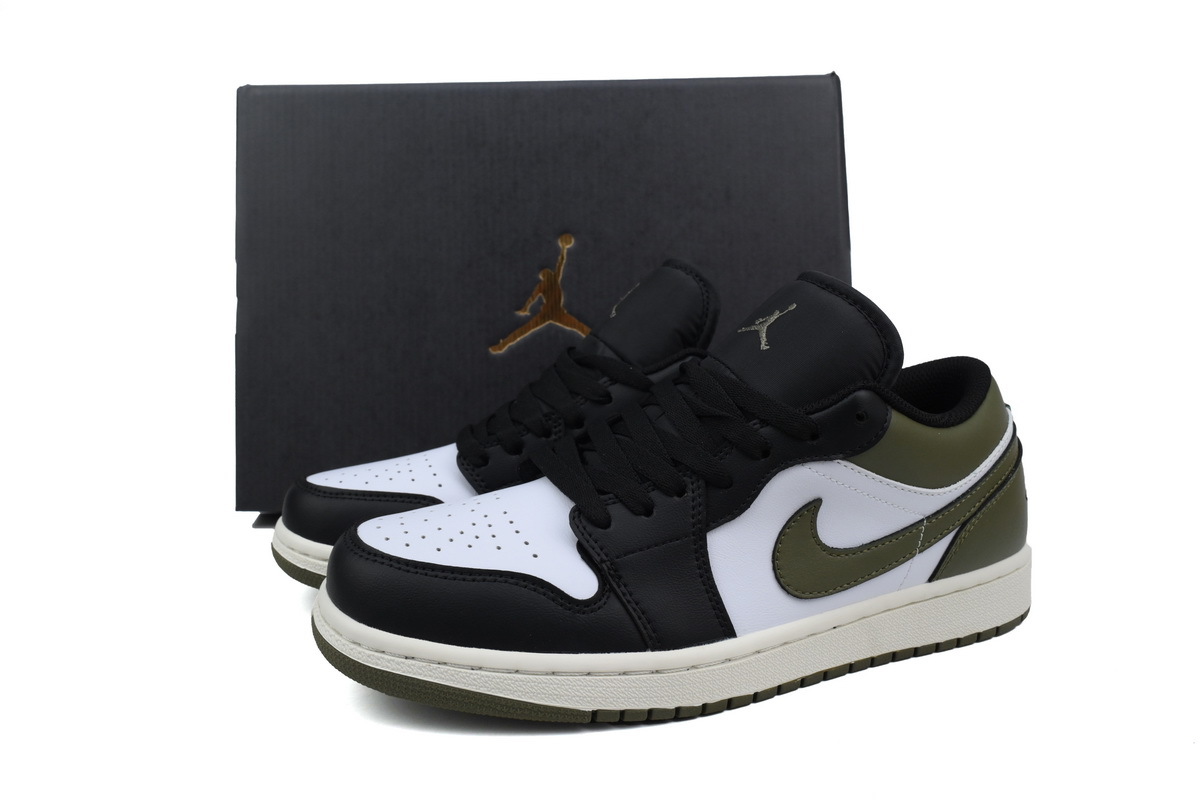 ASB  Air Jordan 1 Low Black White Olive  553558-092