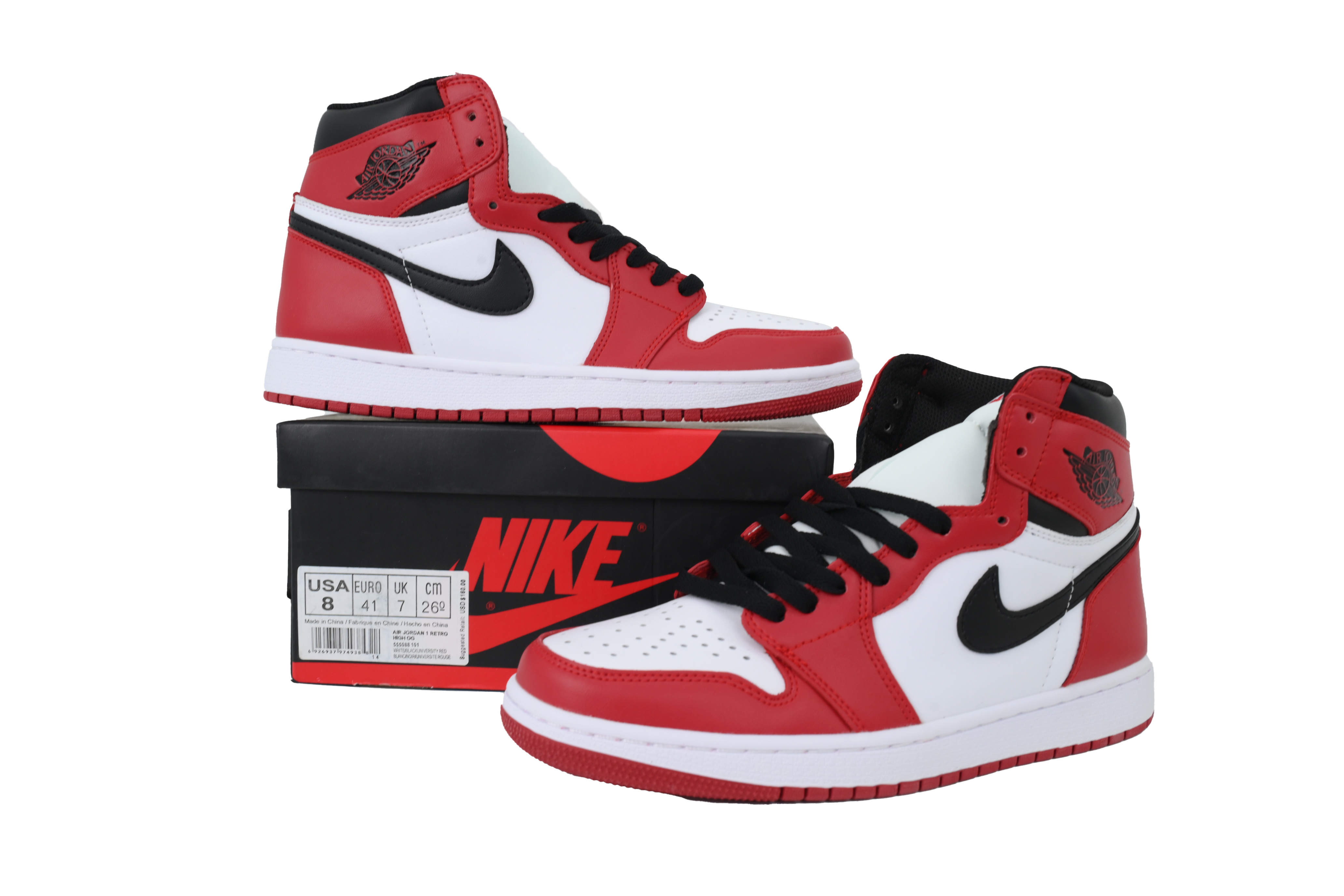 ASB Air Jordan 1 High OG “Chicago” Varsity Red Black 555088-101