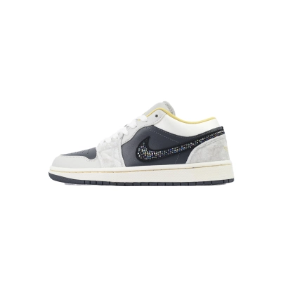 ASB  Air Jordan 1 Low SE ' Black Grey Yellow Rhinestone' DV1762-001 01