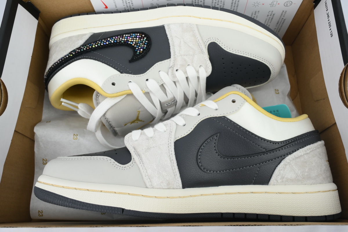 ASB  Air Jordan 1 Low SE ' Black Grey Yellow Rhinestone' DV1762-001