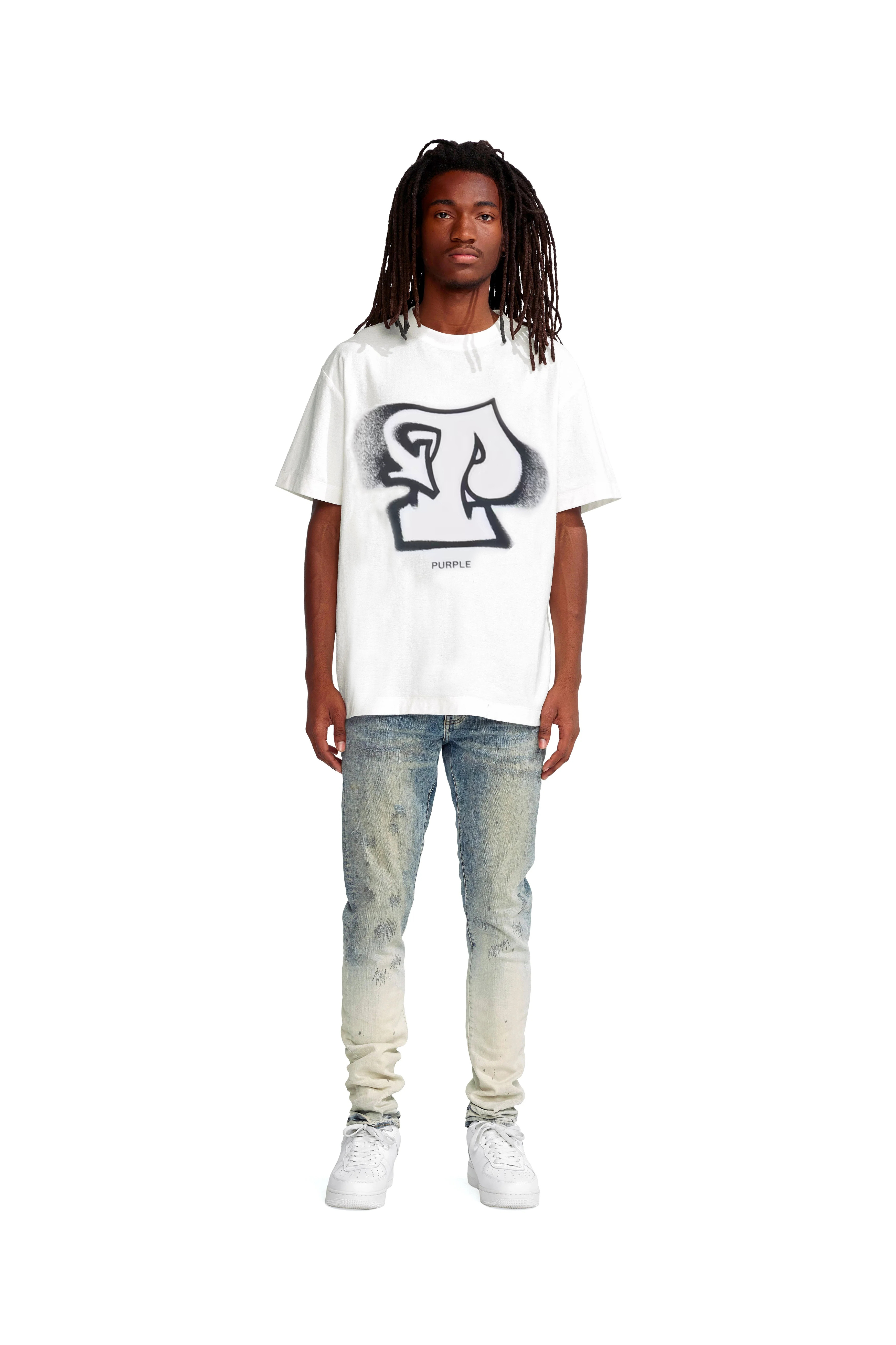 Purple Brand Mist Finishes Textured Borders Tee 3006#