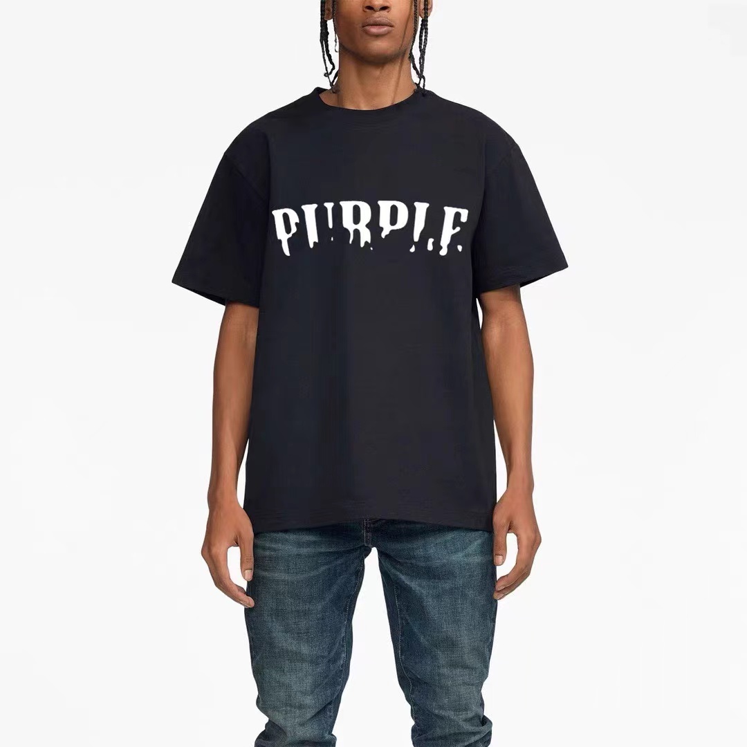 Purple Brand Spotted Splash Horrific Typography Tee 3025#