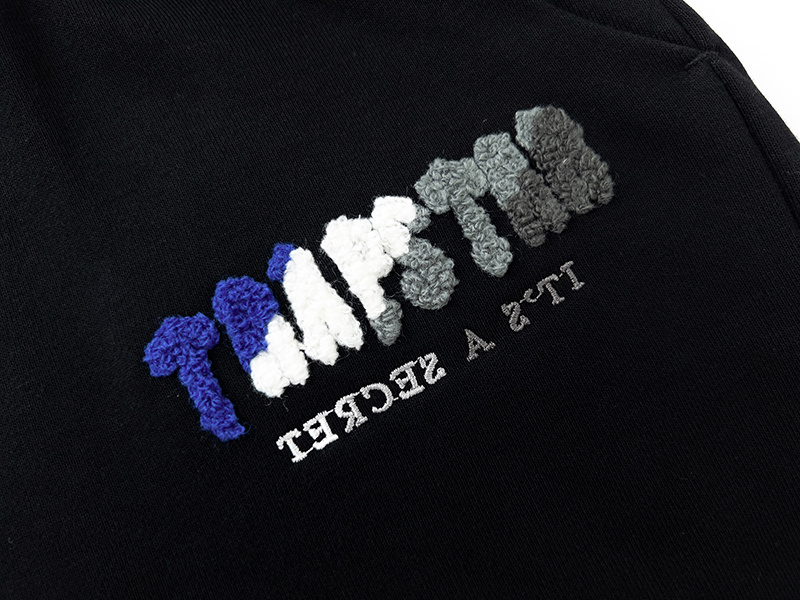 Trapstar It's A Secret Blue Gradient Letter Print T-Shirt &amp; Shorts Set - Black/Grey 627-628