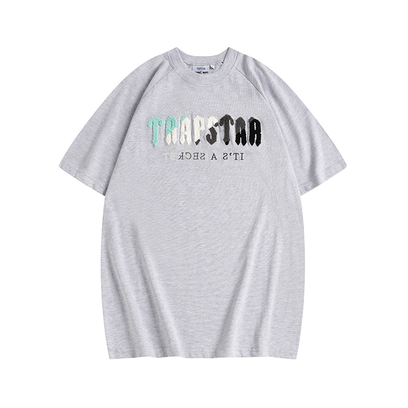 Trapstar It's A Secret Blue Gradient Letter Print T-Shirt &amp; Shorts Set - Black/Grey 627-628