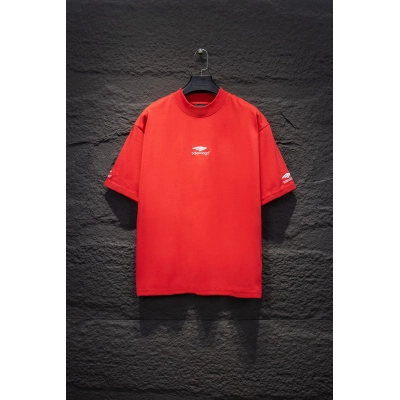 Balenciaga Ski 3B Logo Embroidered Oversized T-Shirt Red/ Black：5162# 01