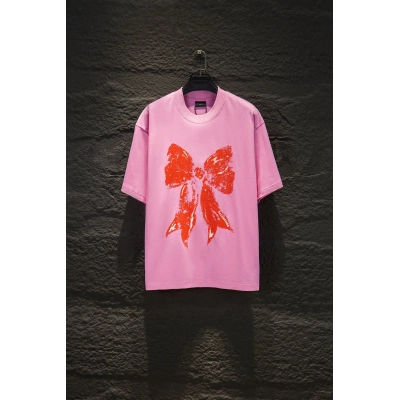 Balenciaga Paint Stroke Bow Graphic T-Shirt Multi-Color ：5257# 02