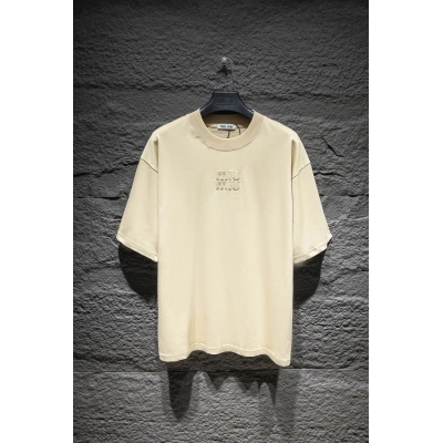 Balenciaga Double Block Logo Embroidered Oversized T-Shirt Color Variants ：9001# 02