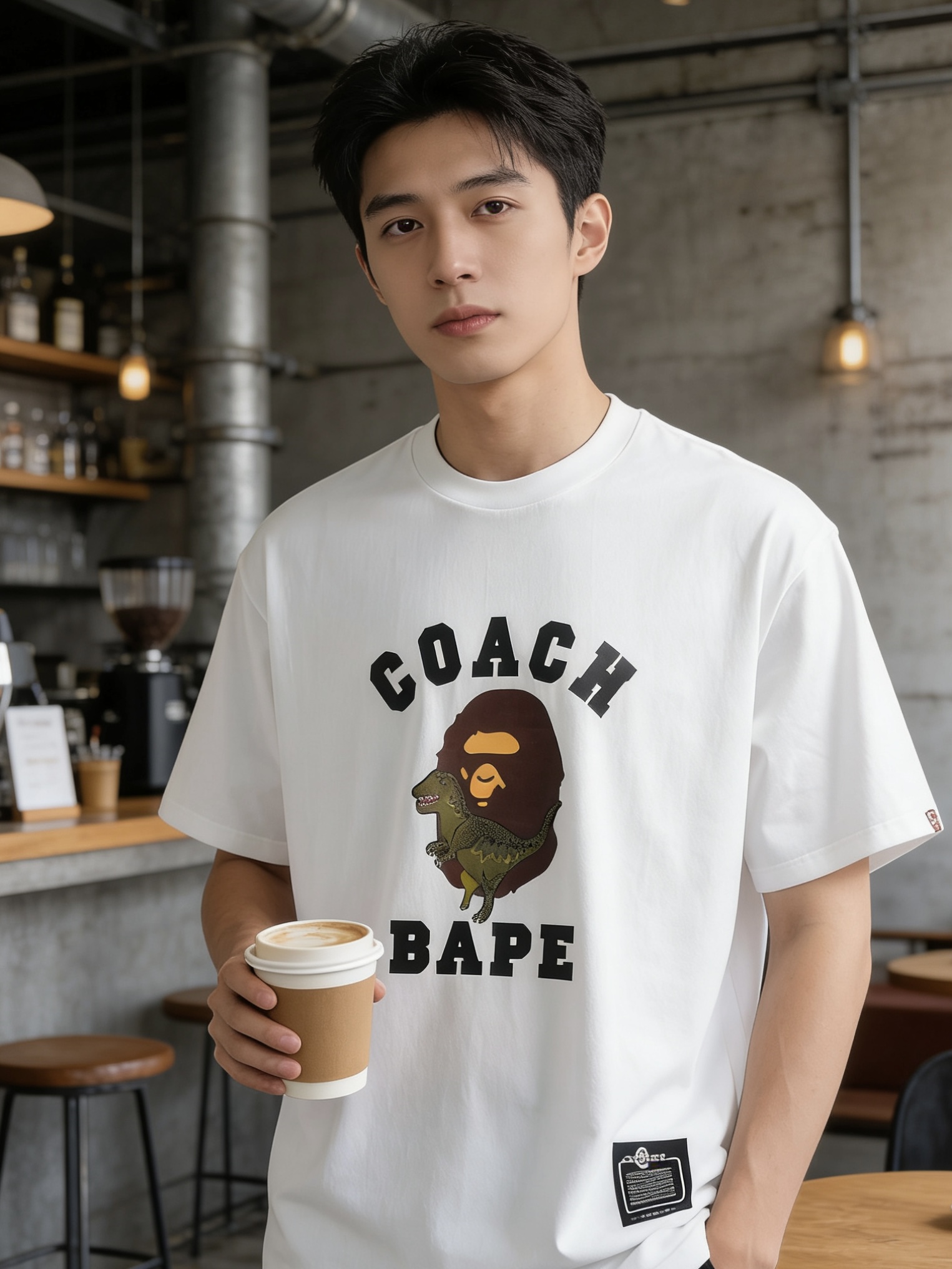 BAPE Dino Graphic White Tee