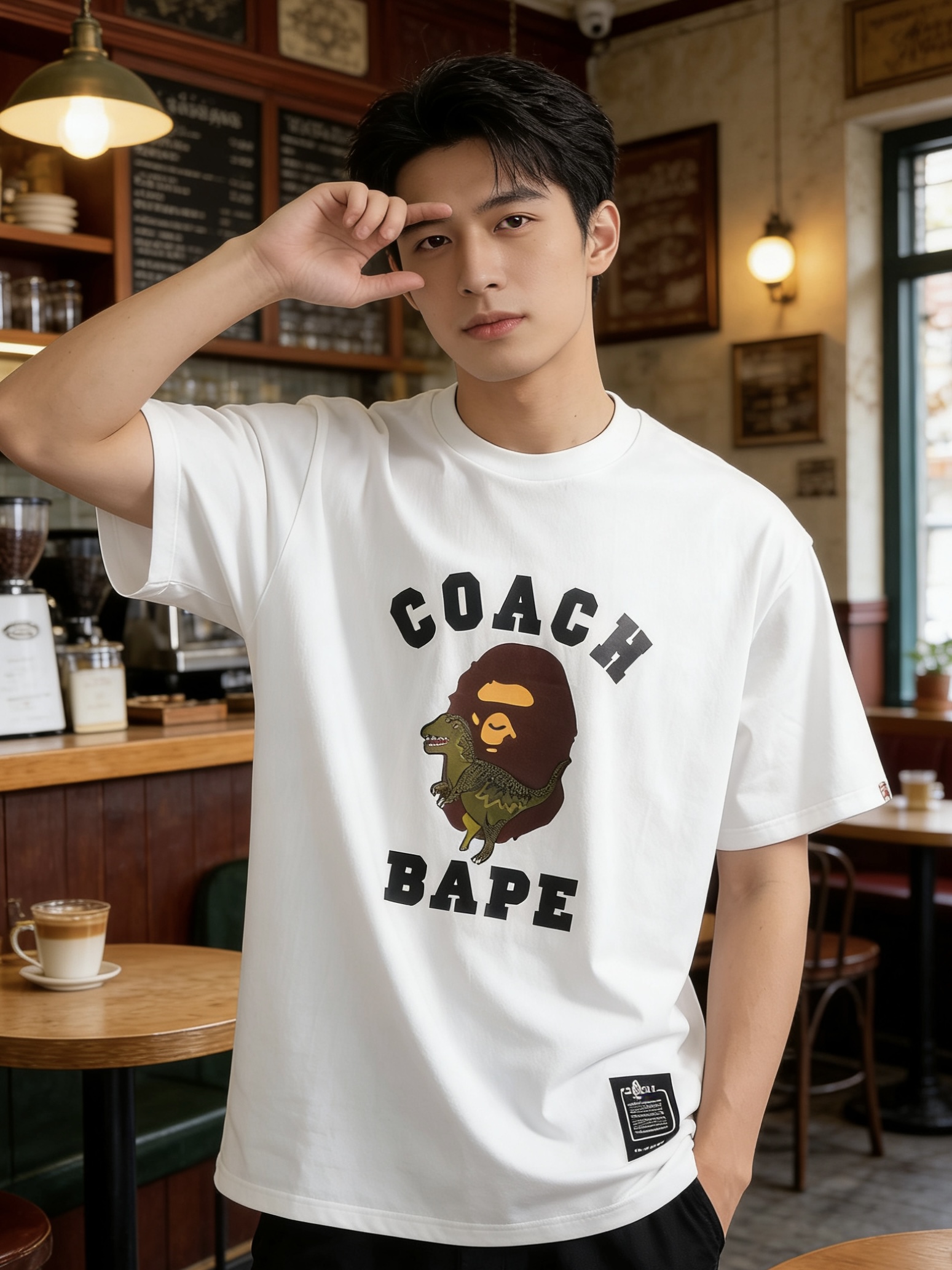 BAPE Dino Graphic White Tee