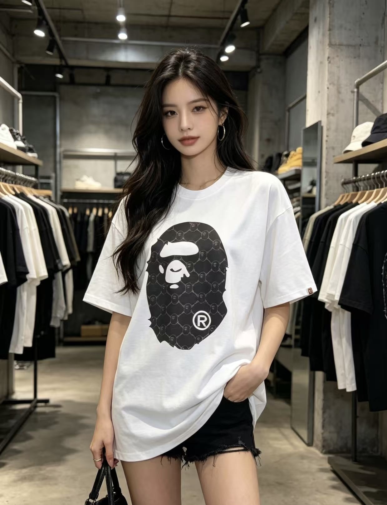 BAPE Pattern Ape Logo Tee