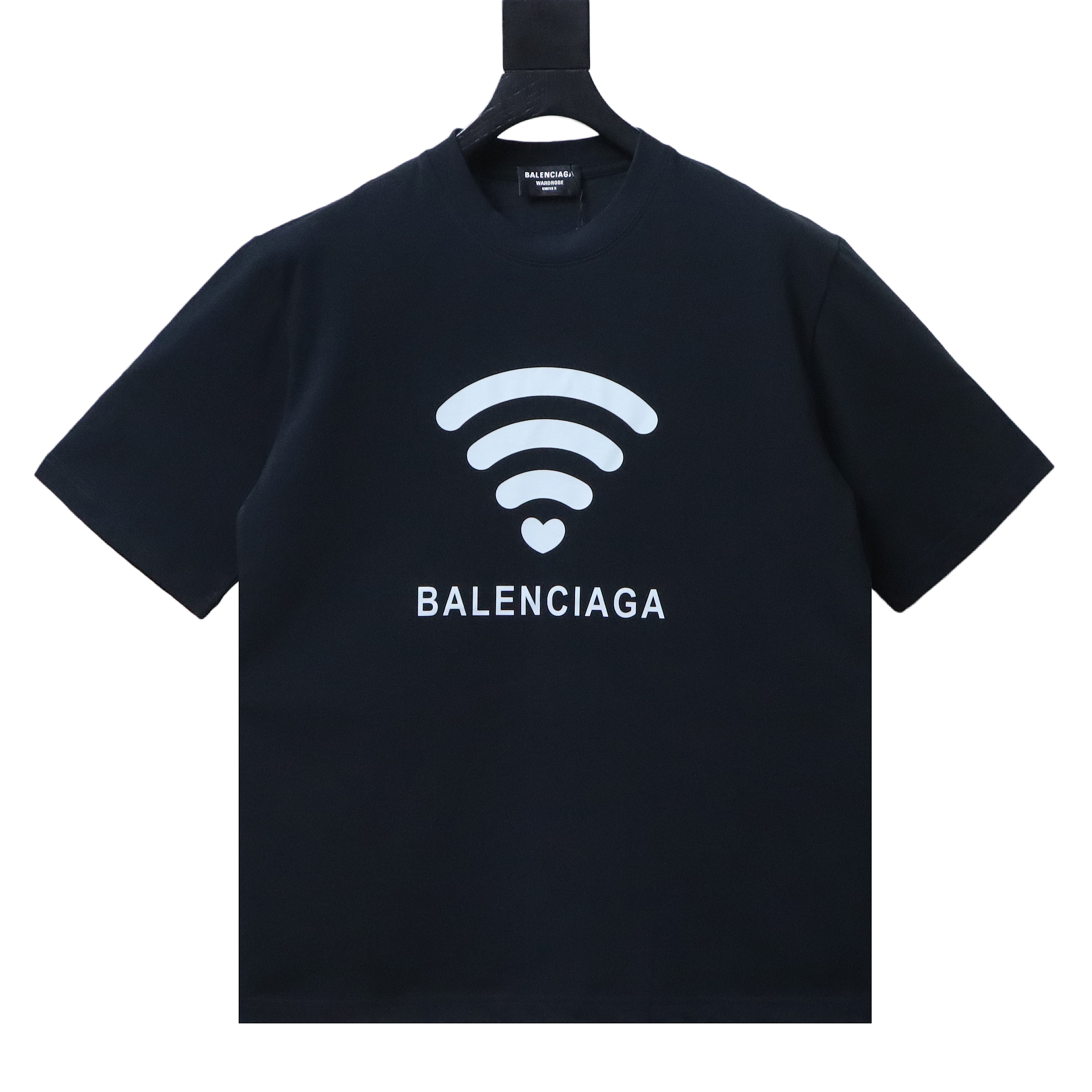 Balenciaga WiFi Heart Logo Oversized T-Shirt - Black h140