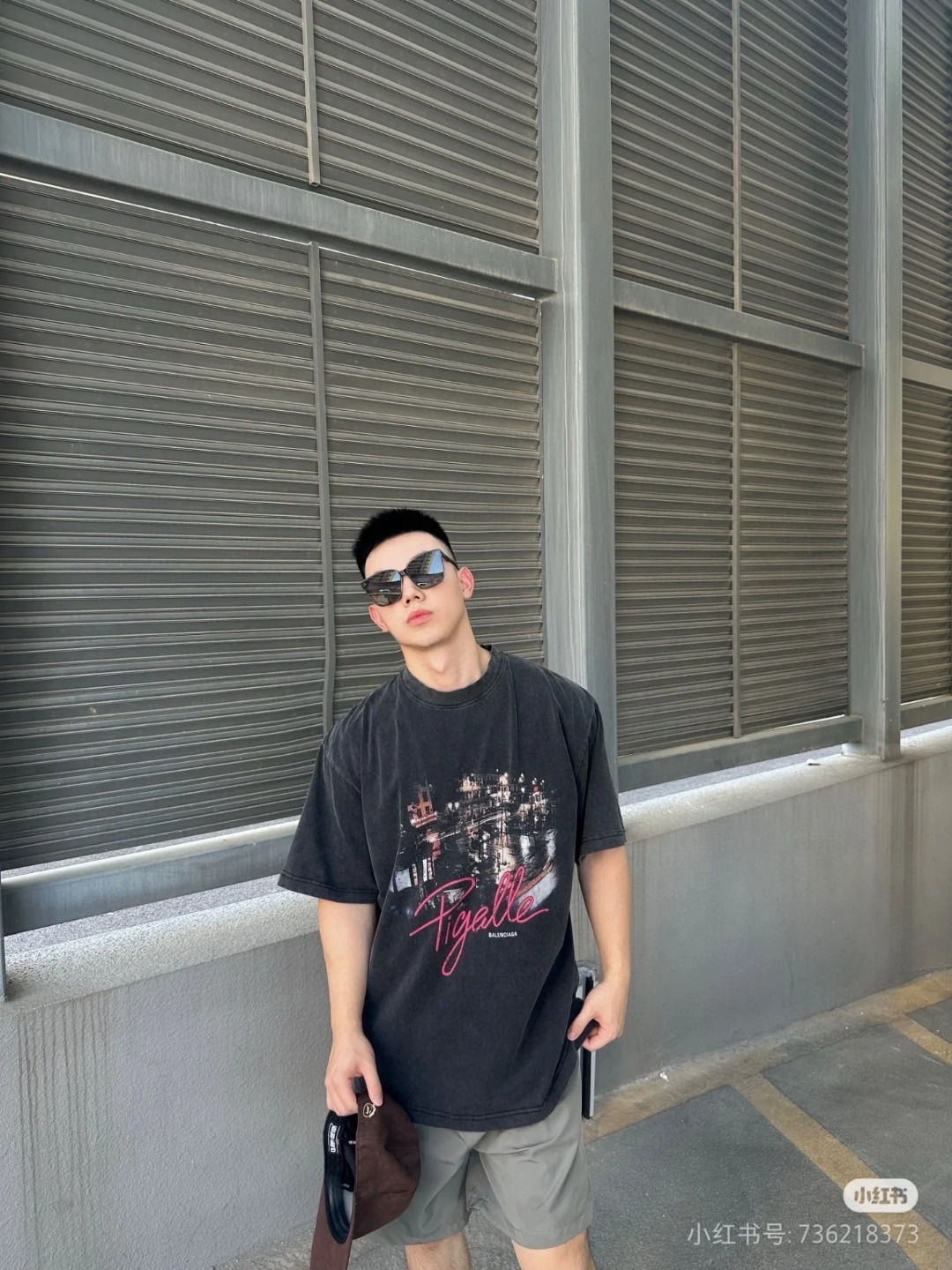 Balenciaga Pigalle Night Graphic Oversized T-Shirt - Black h140