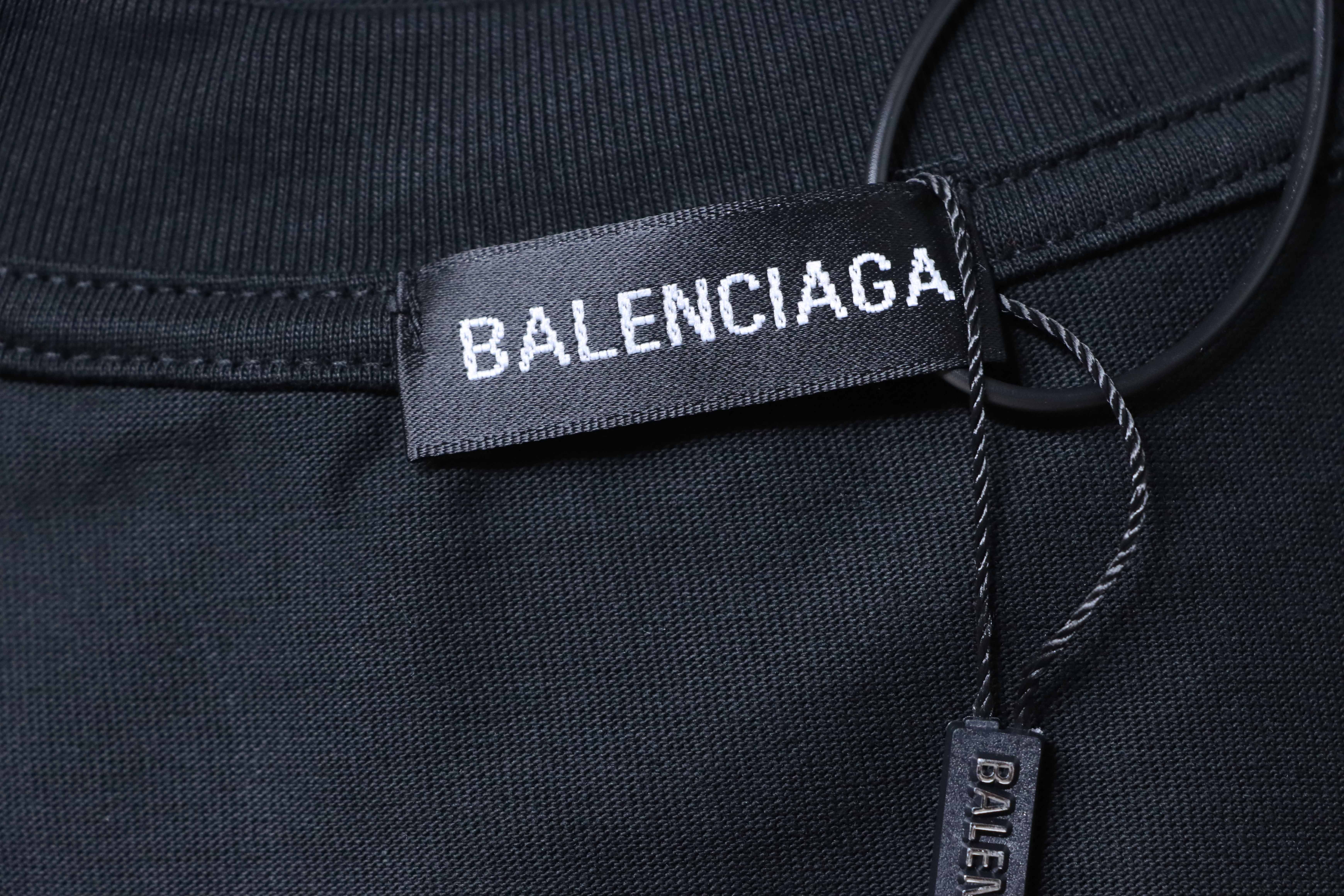 Balenciaga Neon Scribble Logo Oversized T-Shirt - Black h140