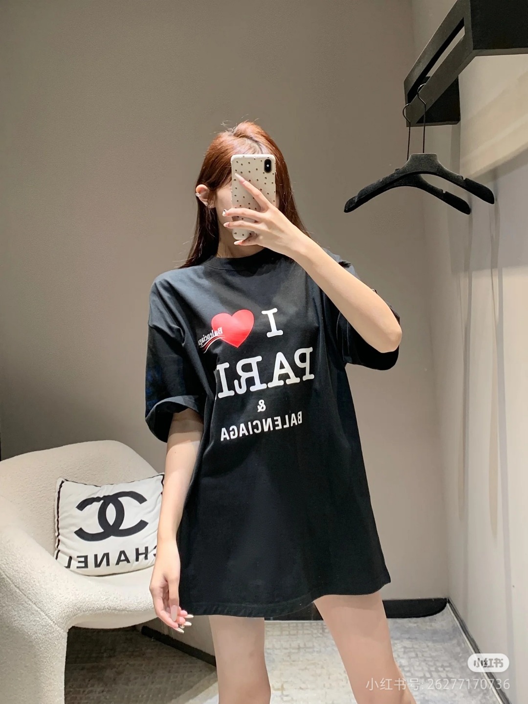 Balenciaga x Paris 25SS Multi Logo Graphic T-Shirt Black