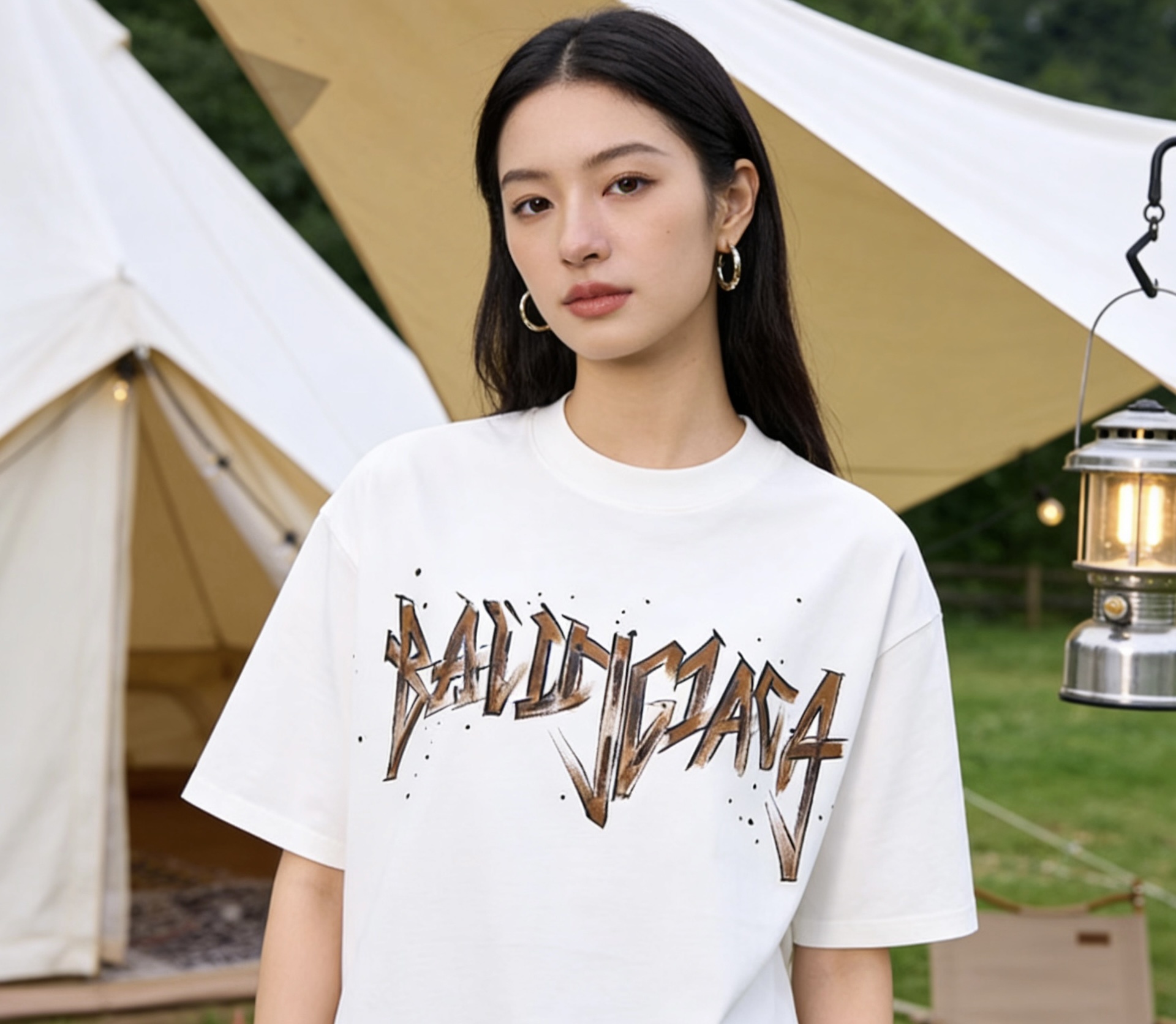 Balenciaga Heavy Metal Rusty Logo Oversized T-Shirt - White h150