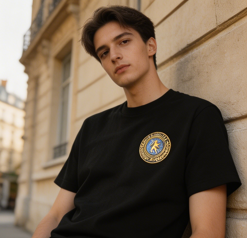 Balenciaga Badge Embroidered T-Shirt Black