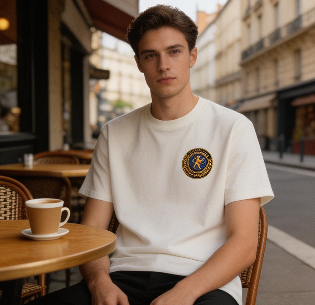Balenciaga Badge Embroidered T-Shirt White